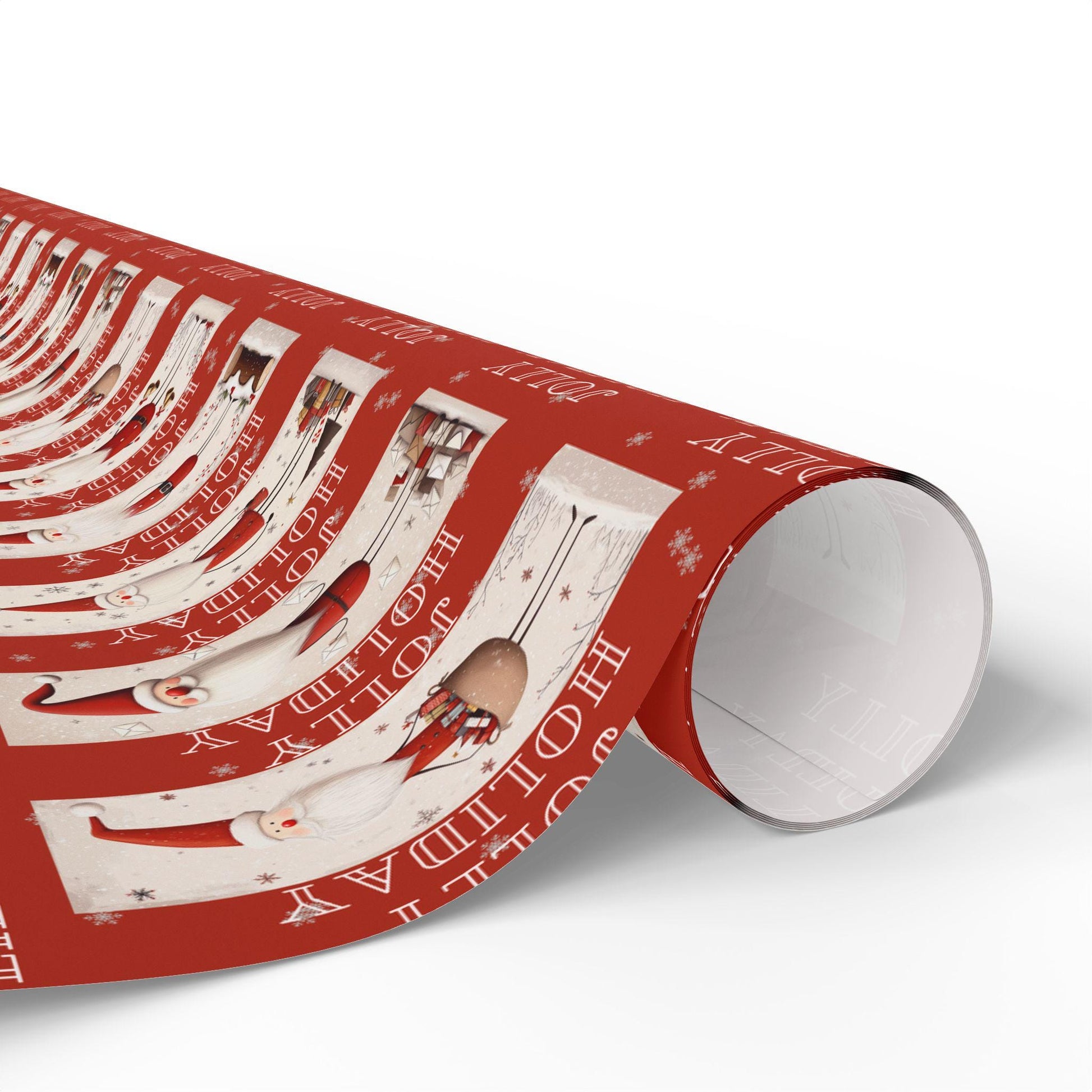 Vintage Jolly Santa Gift Wrapping Paper, Christmas Wrapping Papers, Cute Gift Wrap, Seasonal Paper, Birthday Wrapping, Festive Wrap