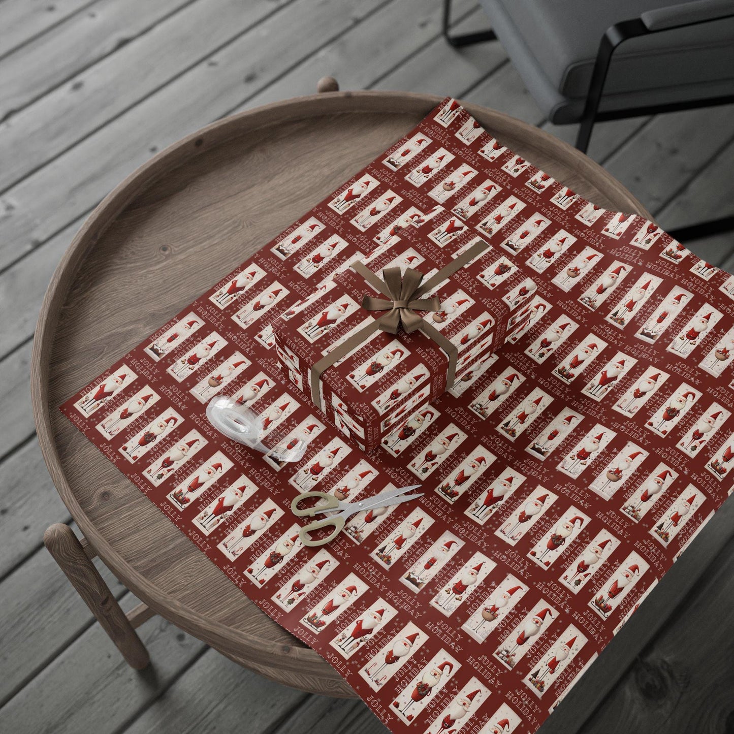 holly holiday vintage santa gift wrapping paper, christmas wrapping papers, cute gift wrap, seasonal paper, birthday wrapping, festive wrap