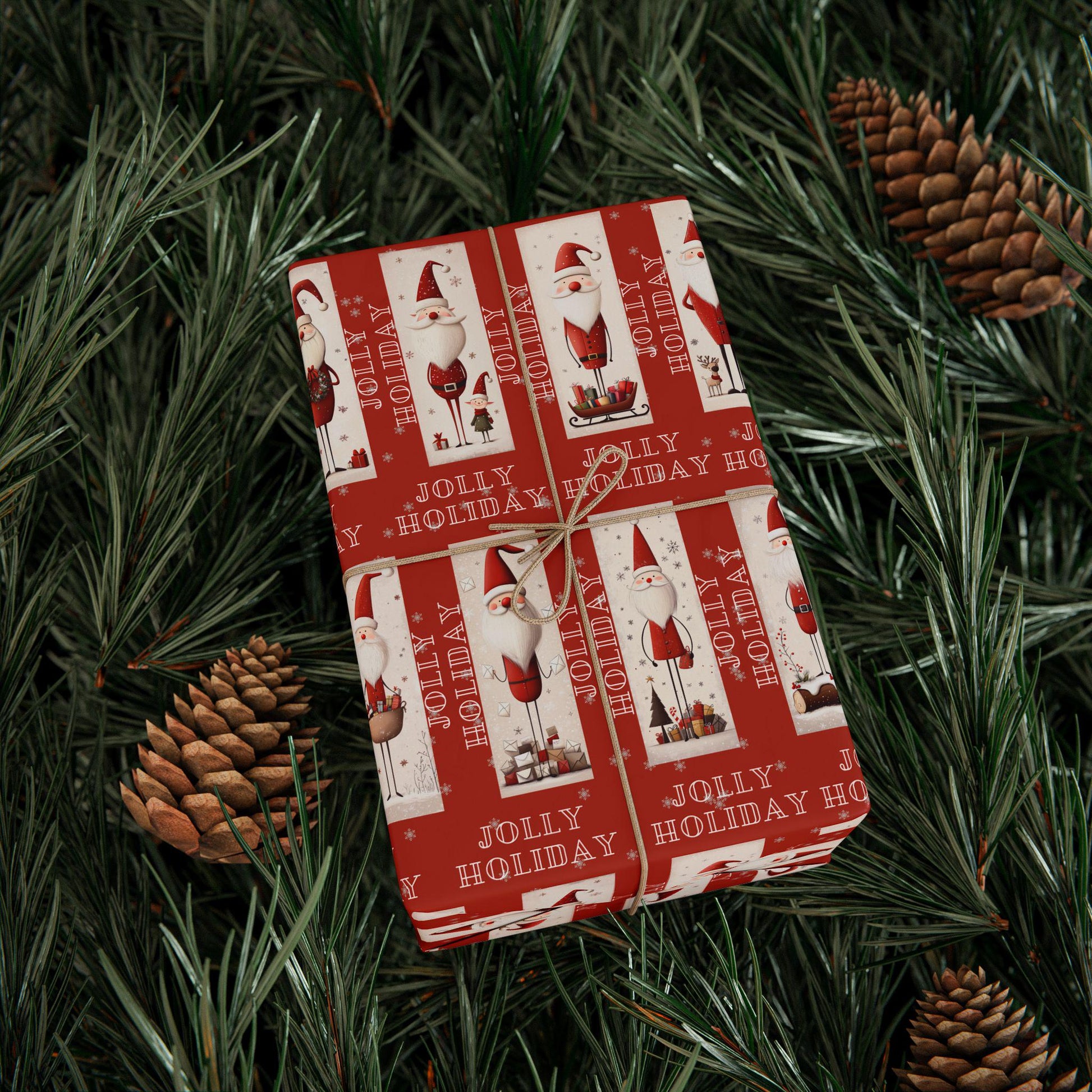 Vintage Jolly Santa Gift Wrapping Paper, Christmas Wrapping Papers, Cute Gift Wrap, Seasonal Paper, Birthday Wrapping, Festive Wrap