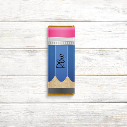Personalized Pencil Chocolate Bar Wrappers: Teacher Appreciation Gift