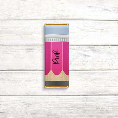 Personalized Pencil Chocolate Bar Wrappers: Teacher Appreciation Gift