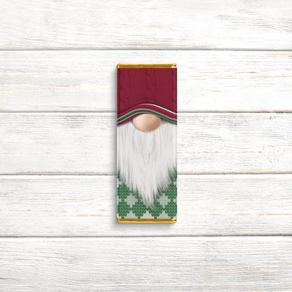 Cozy Christmas Gnome Chocolate Bar Wrappers: Festive Holiday Favors
