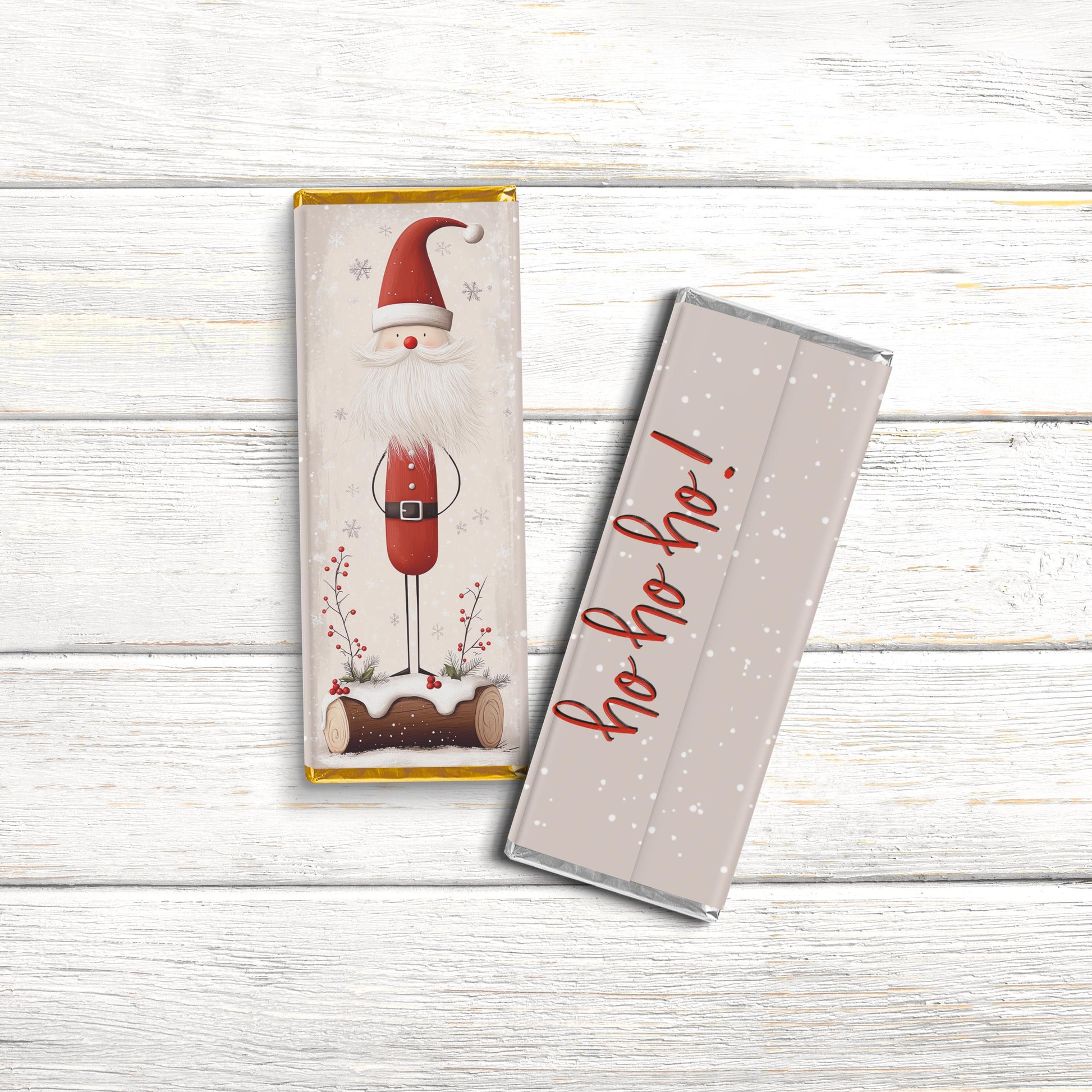 Christmas Candy Bar Wrappers | Scandinavian Santa | Stocking Stuffer Favors | Bulk Party Wrappers Only