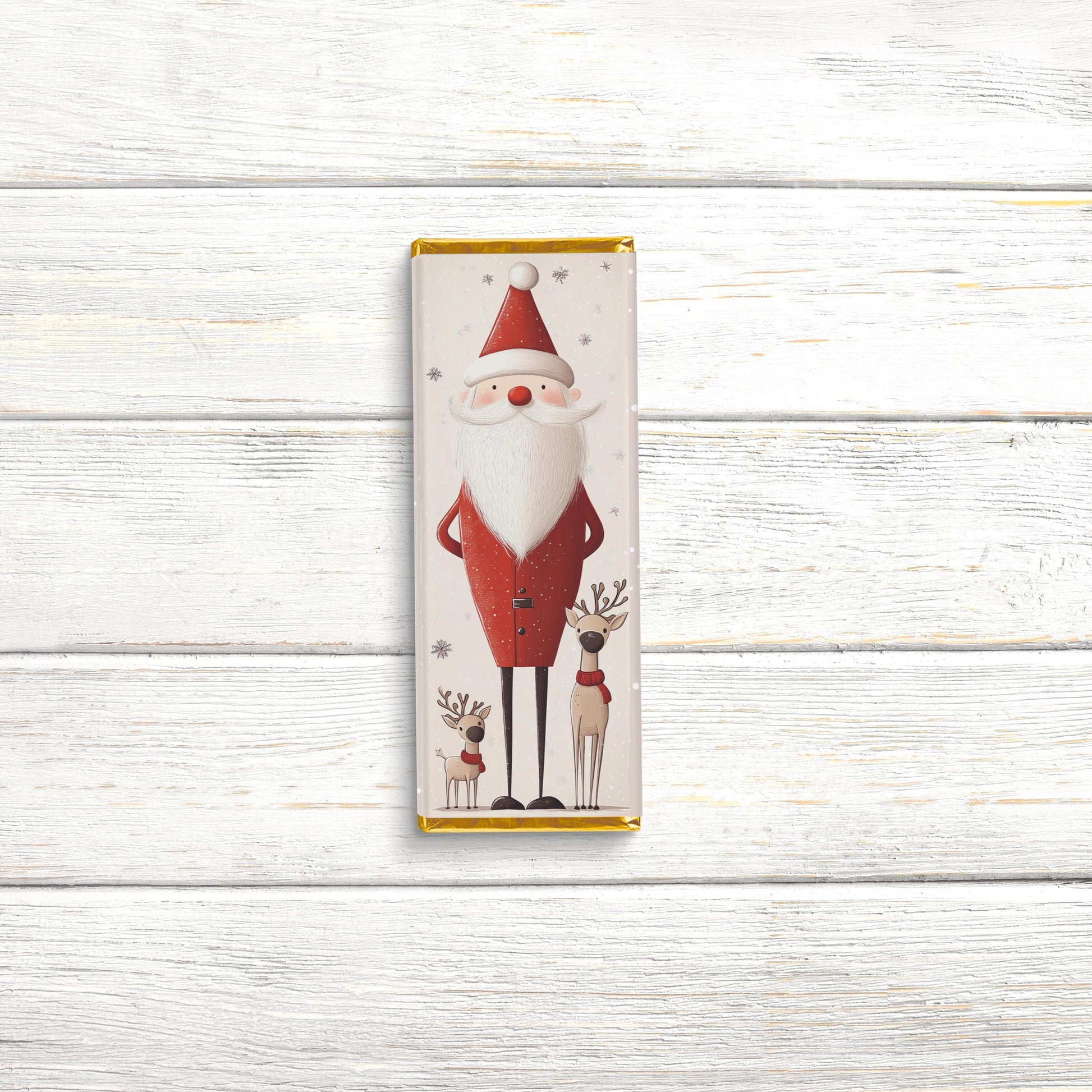 Christmas Candy Bar Wrappers | Scandinavian Santa | Stocking Stuffer Favors | Bulk Party Wrappers Only