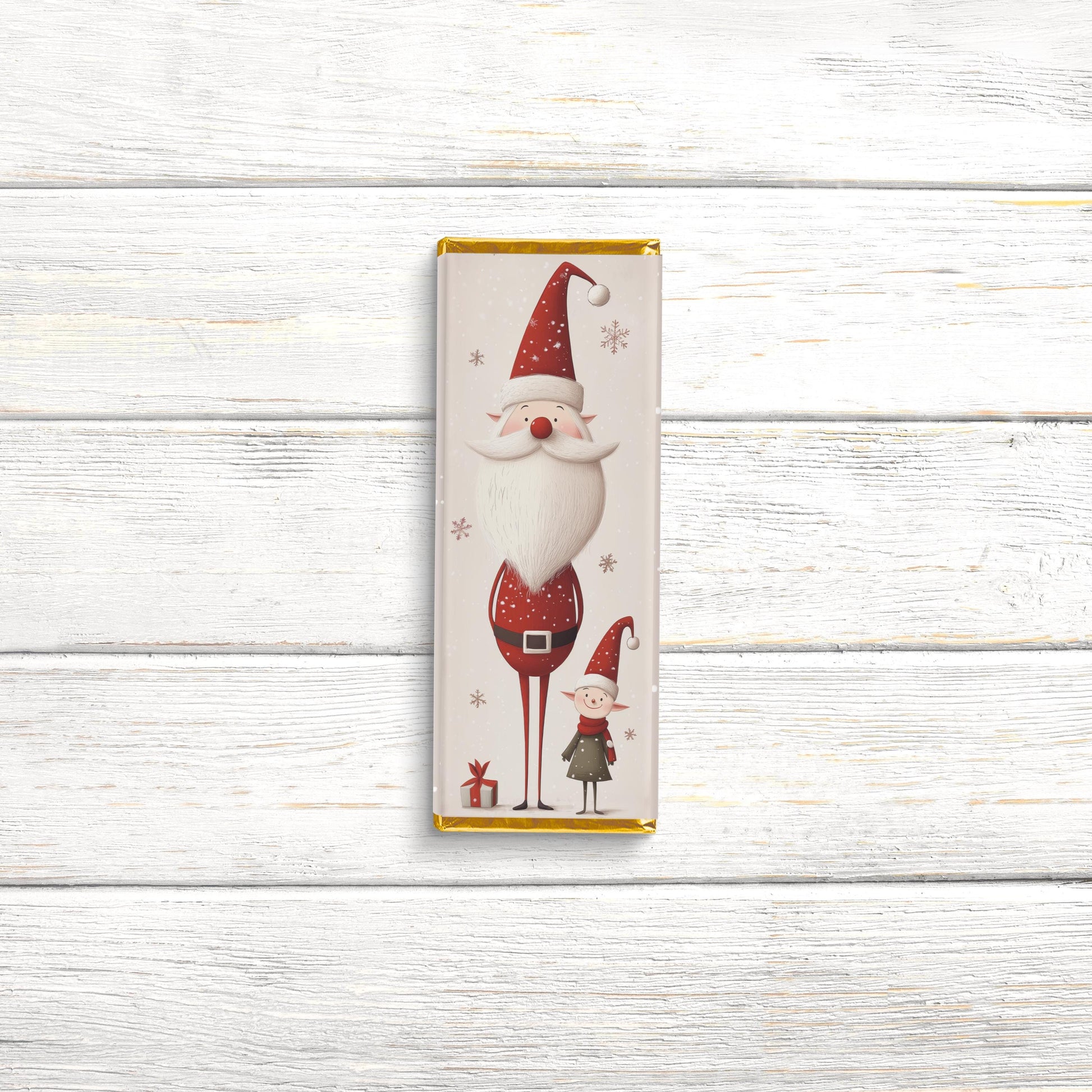 Nordic Santa Chocolate Bar Wrappers: Festive Holiday Party Favors