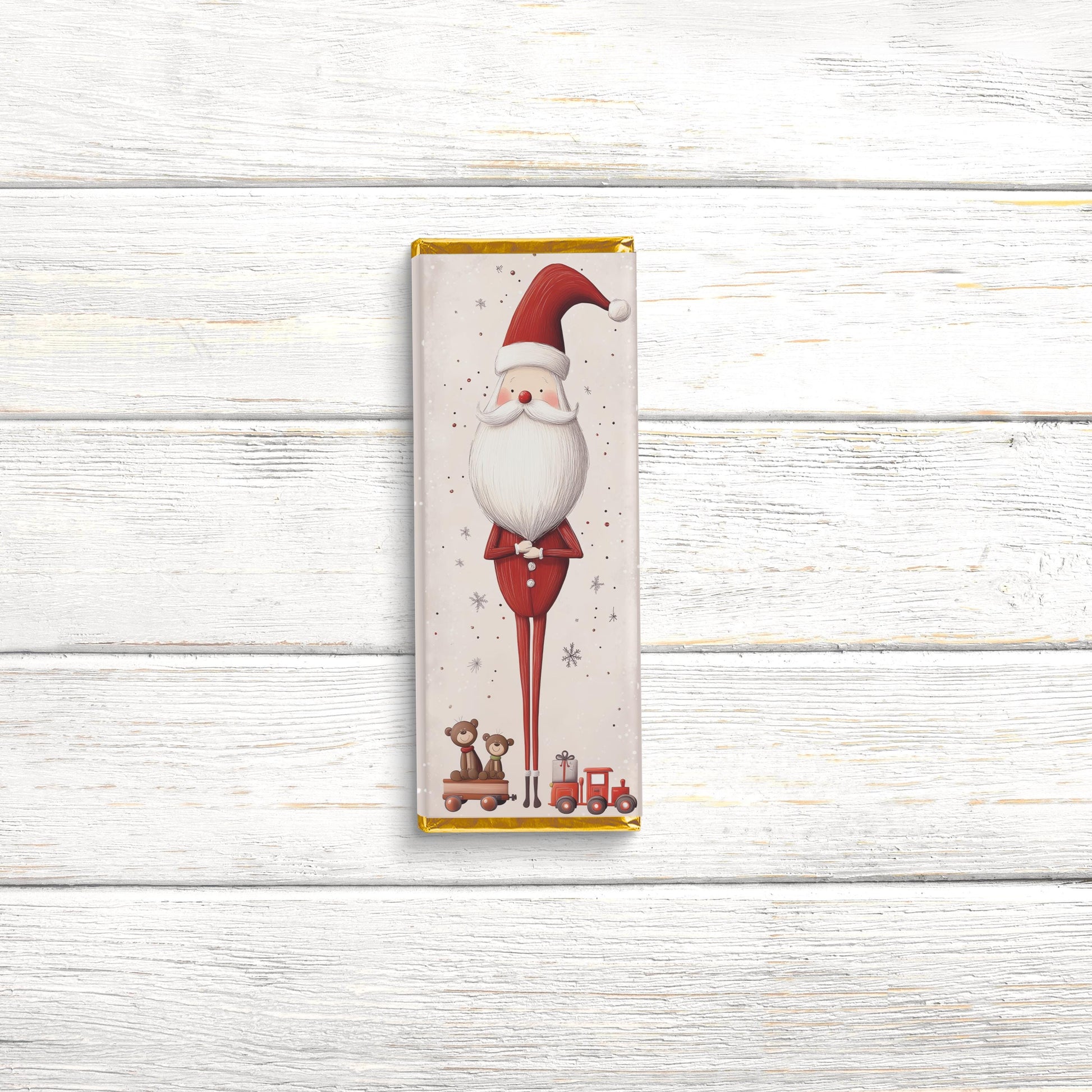 Nordic Santa Chocolate Bar Wrappers: Festive Holiday Party Favors