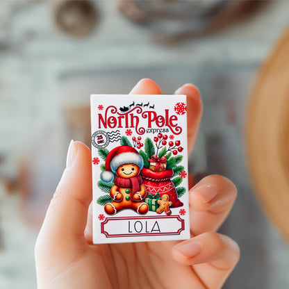 Personalized Gingerbread Gift Card Holder: North Pole Express Christmas Envelope, Bulk Favor