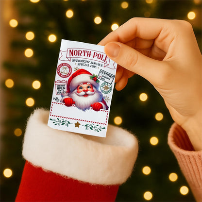 Personalized Santa Gift Card Holder: North Pole Christmas Money Sleeve