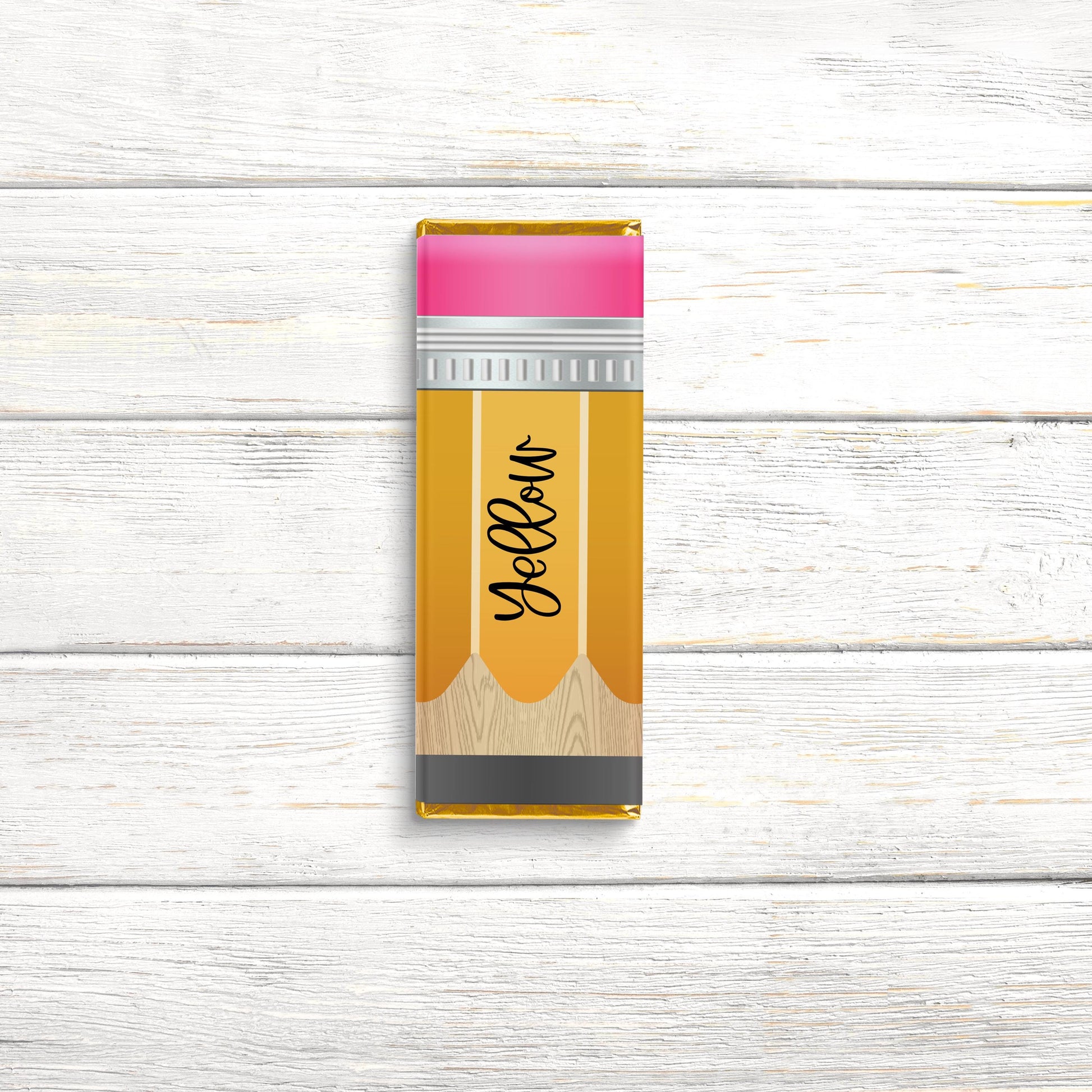 Personalized Pencil Chocolate Bar Wrappers: Teacher Appreciation Gift