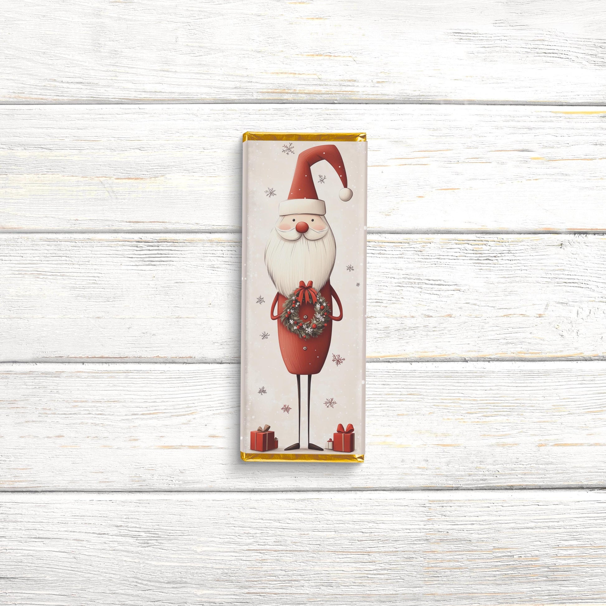 Christmas Candy Bar Wrappers | Scandinavian Santa | Stocking Stuffer Favors | Bulk Party Wrappers Only