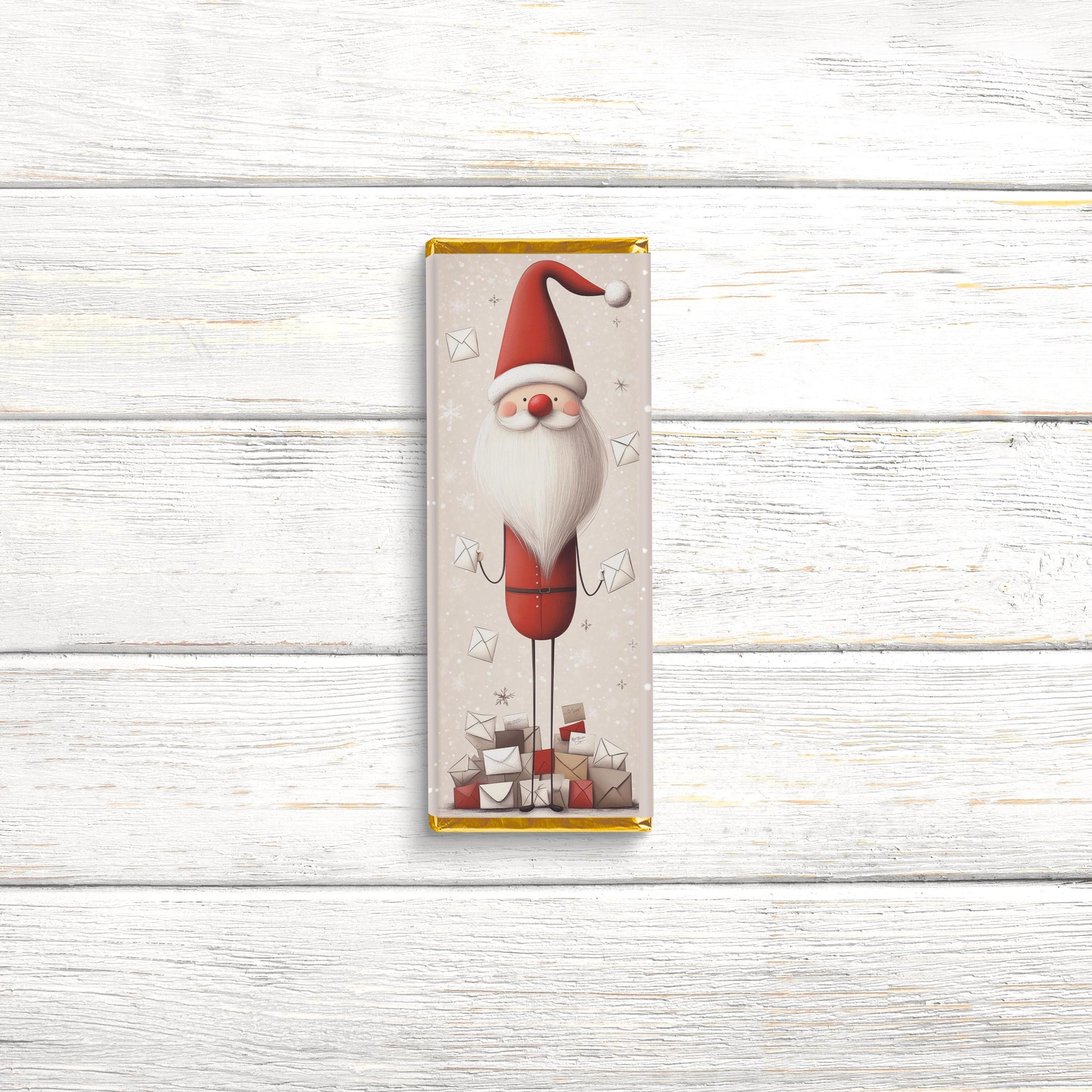 Christmas Candy Bar Wrappers | Scandinavian Santa | Stocking Stuffer Favors | Bulk Party Wrappers Only