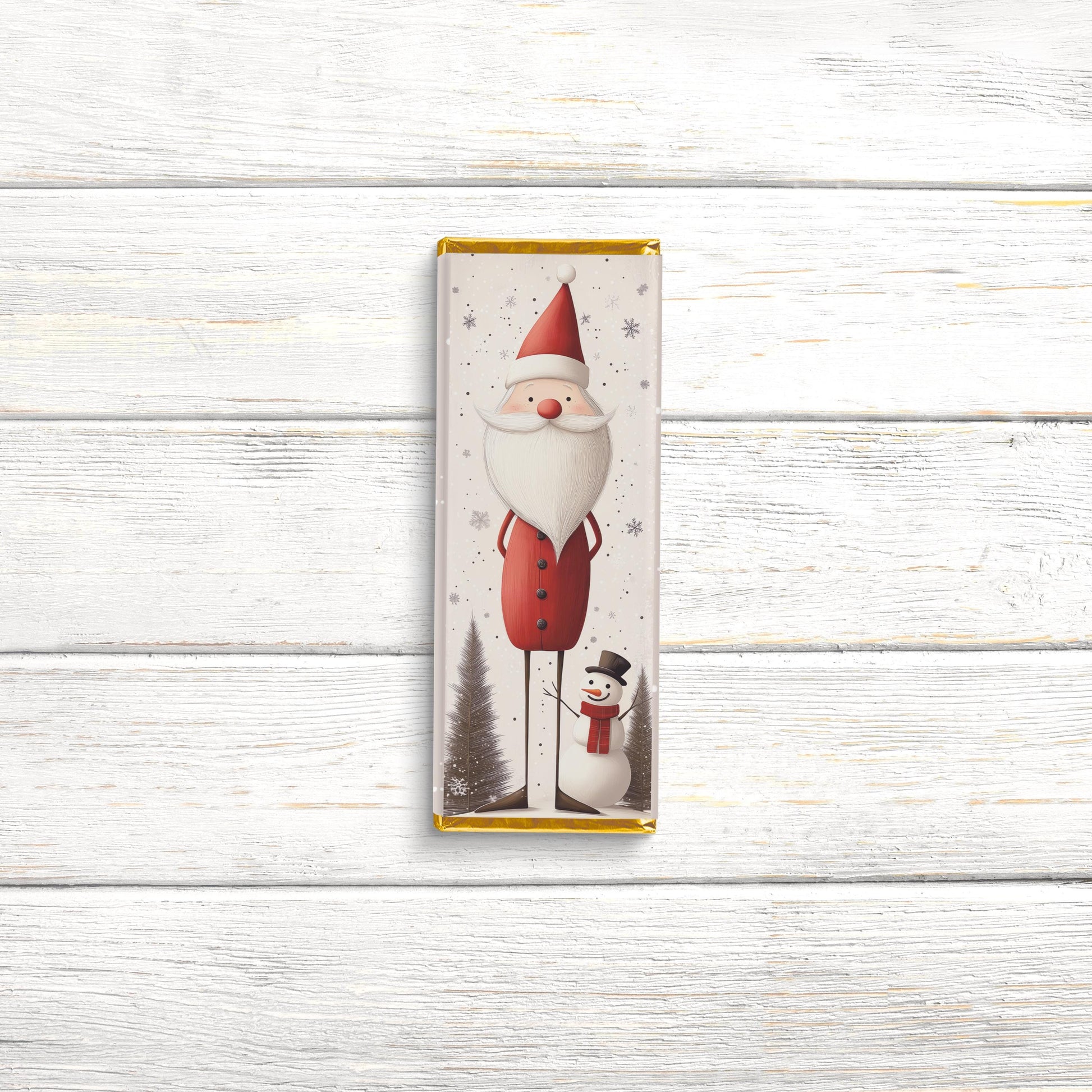 Nordic Santa Chocolate Bar Wrappers: Festive Holiday Party Favors