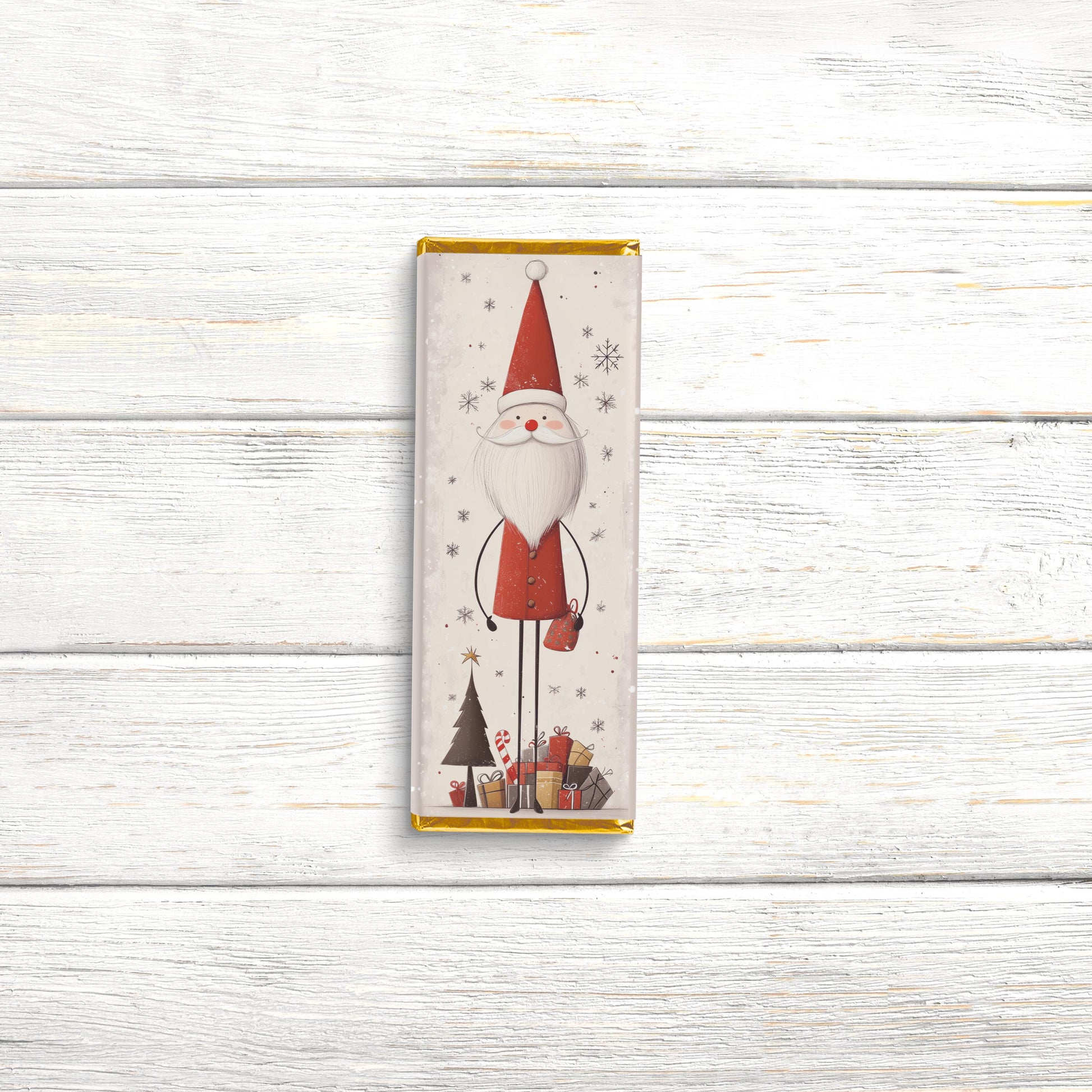 Nordic Santa Chocolate Bar Wrappers: Festive Holiday Party Favors