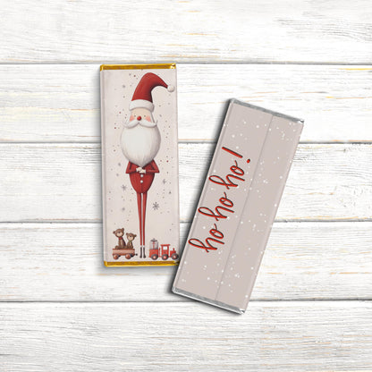 Nordic Santa Chocolate Bar Wrappers: Festive Holiday Party Favors