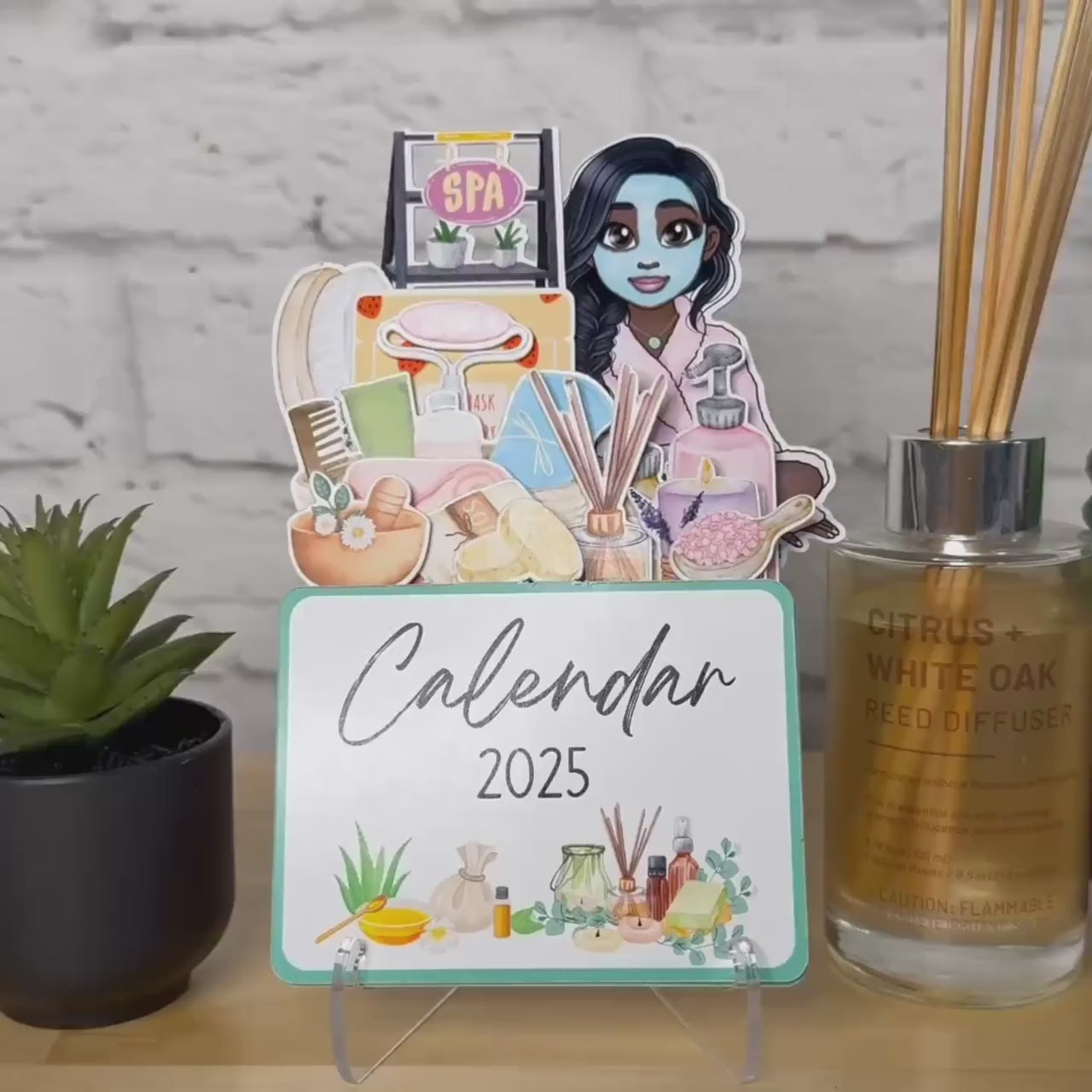 2025 Mini Spa Desk Calendar: African American Self Care